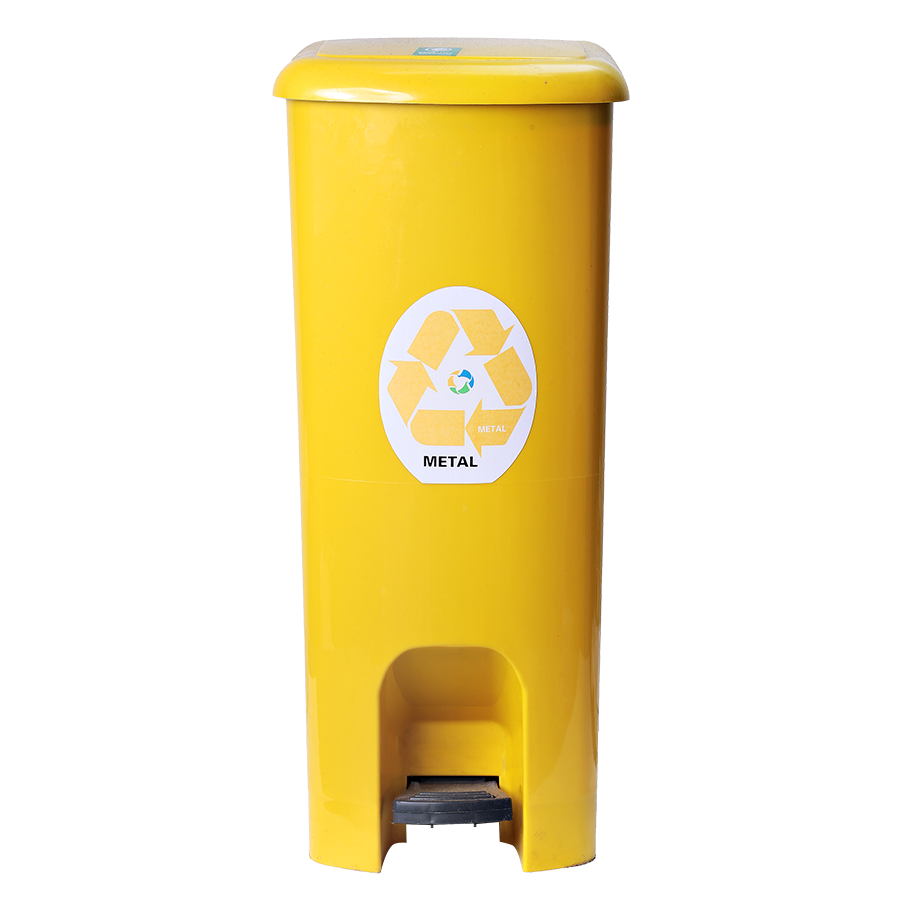LIXEIRA DE PEDAL 25 LTS ECOLINE AMARELA