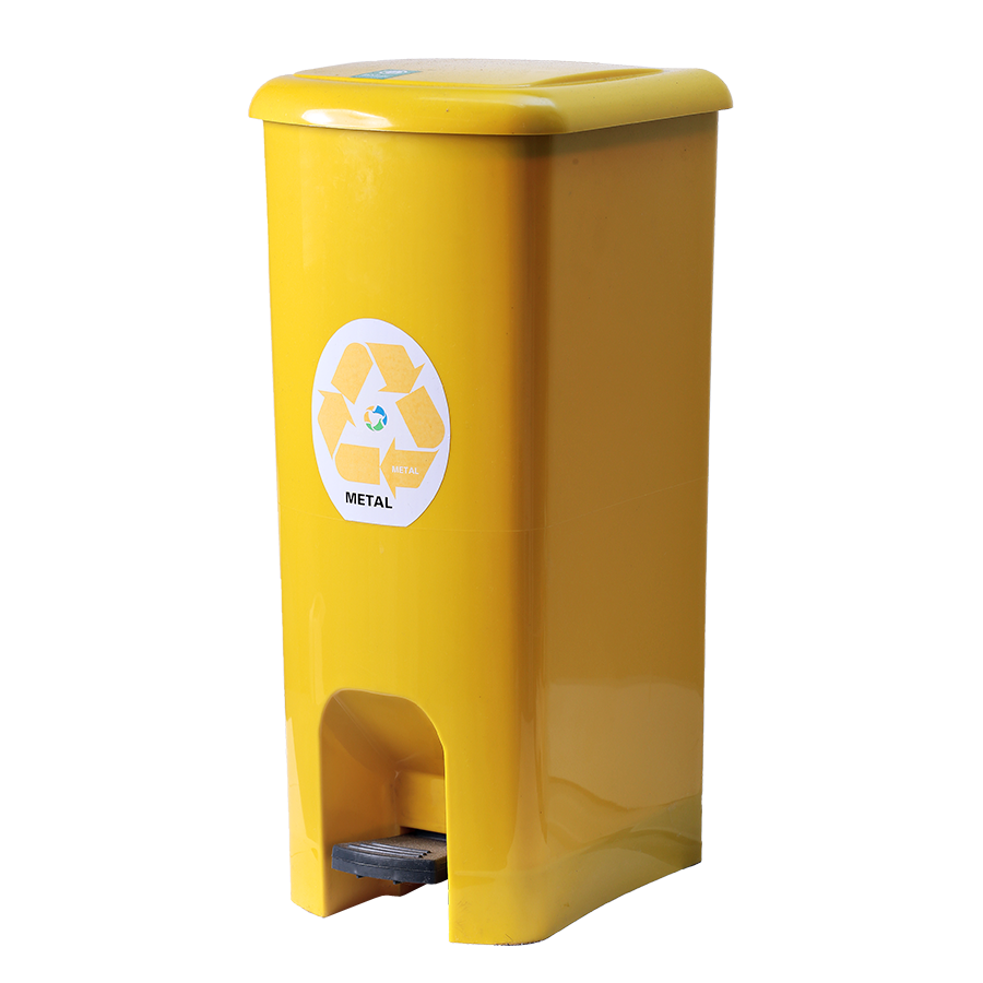 LIXEIRA DE PEDAL 25 LTS ECOLINE AMARELA