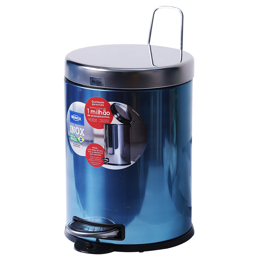 LIXEIRA INOX 05 LTS COM PEDAL 20X30 CM