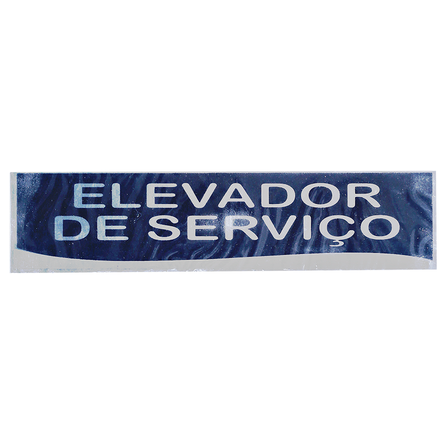 PLACA PRATA 26 X 6 ELEVADOR DE SERVIÇO