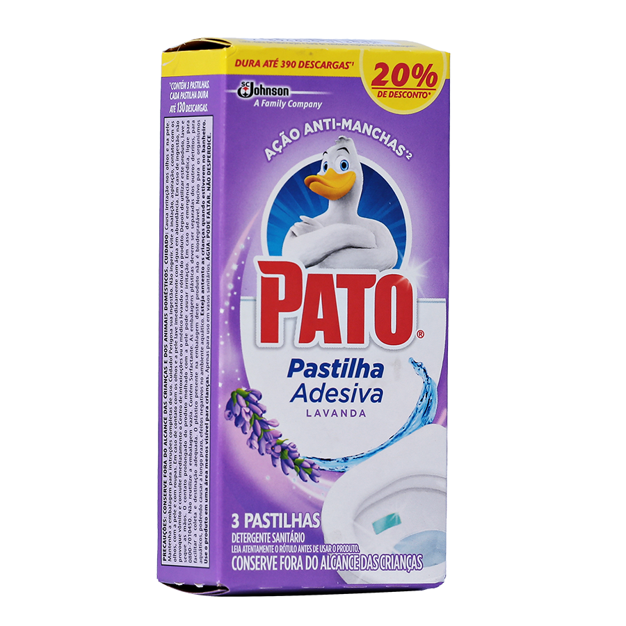 PATO PASTILHA ADESIVA LAVANDA COM 3 UND