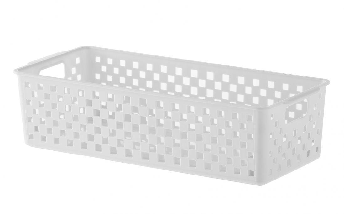 890 CESTO ORGANIZADOR QUADRATTA BRANCO 34X15X9 CM