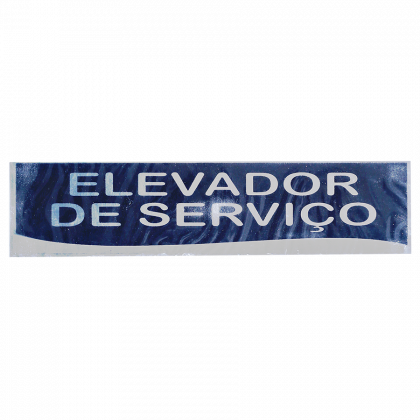 PLACA PRATA 26 X 6 ELEVADOR DE SERVIÇO